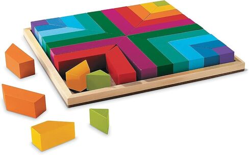 مايندوير نمط اللعب: اللون حسب التصميم، 40 بطاقة نمط لامع و40 مكعب خشبي متين، لتقديم مفاهيم الرياضيات الهامة مثل الفرز والمطابقة والتماثل والتطابق والكسور. in Kuwait