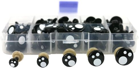 ccHuDE 100 Pcs Black Safety Eyes Craft Eyes with Washers Assorted Size for Doll Teddy Bear Making Stuffed Animal in Saudi Arabia