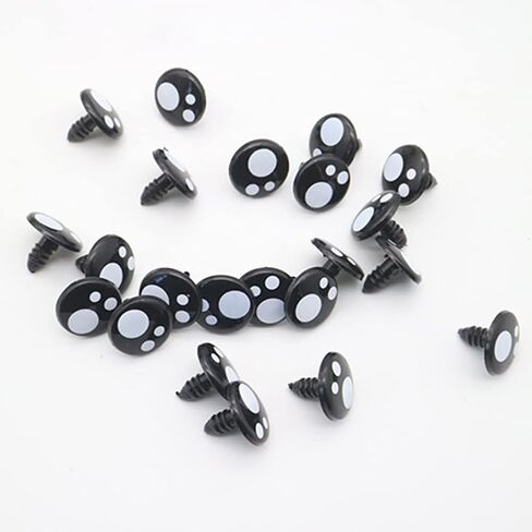 ccHuDE 100 Pcs Black Safety Eyes Craft Eyes with Washers Assorted Size for Doll Teddy Bear Making Stuffed Animal in Saudi Arabia