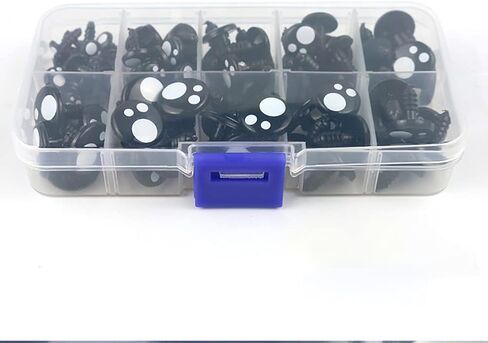 ccHuDE 100 Pcs Black Safety Eyes Craft Eyes with Washers Assorted Size for Doll Teddy Bear Making Stuffed Animal in Saudi Arabia