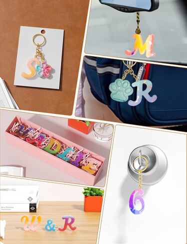 46 نمطًا 224 قطعة من قوالب الراتنج الأبجدية، مجموعة قوالب السيليكون لسلسلة المفاتيح ذات الحروف المعكوسة، مجموعة صب الإيبوكسي لهدايا الزينة التي تصنعها بنفسك مع مثقاب يدوي واحد و2 لقمة ثقب و60 حلقة مفاتيح و80 دبوسًا لولبيًا و80 حلقة قفز in Kuwait