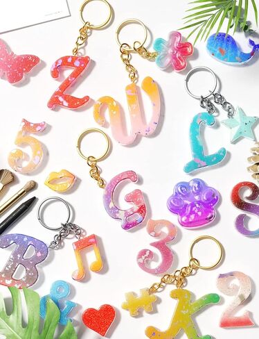 46 نمطًا 224 قطعة من قوالب الراتنج الأبجدية، مجموعة قوالب السيليكون لسلسلة المفاتيح ذات الحروف المعكوسة، مجموعة صب الإيبوكسي لهدايا الزينة التي تصنعها بنفسك مع مثقاب يدوي واحد و2 لقمة ثقب و60 حلقة مفاتيح و80 دبوسًا لولبيًا و80 حلقة قفز in Kuwait