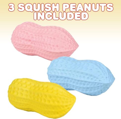 ألعاب ArtCreativity Squish Peanut Toys، مجموعة من 3، ألعاب تخفيف التوتر البطيئة للأطفال والكبار، ألعاب حسية نابضة بالحياة بألوان متنوعة، ألعاب طعام رائعة للأطفال وألعاب تململ للبالغين in Saudi Arabia