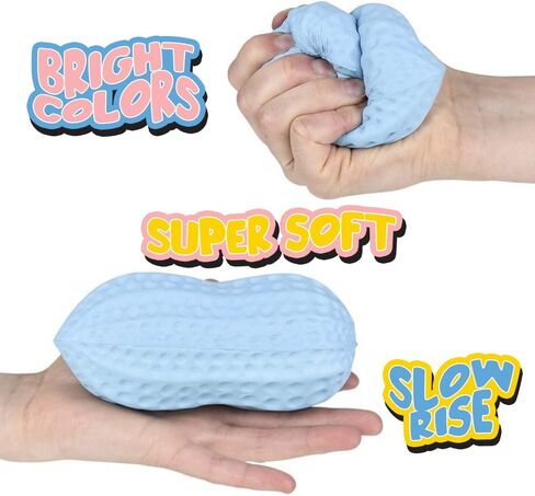 ألعاب ArtCreativity Squish Peanut Toys، مجموعة من 3، ألعاب تخفيف التوتر البطيئة للأطفال والكبار، ألعاب حسية نابضة بالحياة بألوان متنوعة، ألعاب طعام رائعة للأطفال وألعاب تململ للبالغين in Saudi Arabia