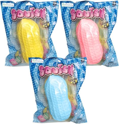 ألعاب ArtCreativity Squish Peanut Toys، مجموعة من 3، ألعاب تخفيف التوتر البطيئة للأطفال والكبار، ألعاب حسية نابضة بالحياة بألوان متنوعة، ألعاب طعام رائعة للأطفال وألعاب تململ للبالغين in Saudi Arabia