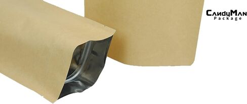 Light Kraft Paper Stand up Zipper Pouch for Coffee Bean with Degassing One Way Valve(25pcs) (4oz/120g) in Saudi Arabia