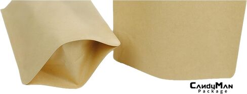 Light Kraft Paper Stand up Zipper Pouch for Coffee Bean with Degassing One Way Valve(25pcs) (4oz/120g) in Saudi Arabia