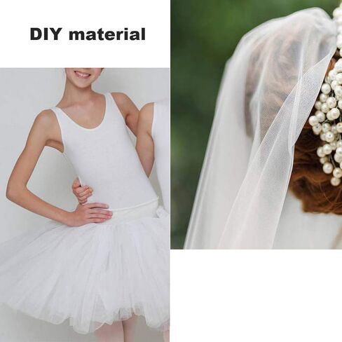 Tulle Rolls, 6 Inch Tulle Fabric Spool/Roll,Wedding Tulle Fabric Bolt Spool for Tutu Skirt Crafting Favors Pew Bow Party Decorations (6“ x 100 Yards, White) in Kuwait