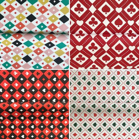 Mililanyo 5 قطع 18x22 بوصة نمط البوكر نسيج القطن أحمر أسود اللون الدهون الربع حزم خليط أنماط مطبوعة الخياطة خليط Precut النسيج DIY Artcraft in Kuwait