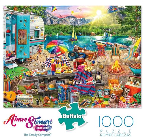 Buffalo Games - Aimee Stewart - The Family Campsite - 1000 Piece Jigsaw Puzzle , Blue in Saudi Arabia