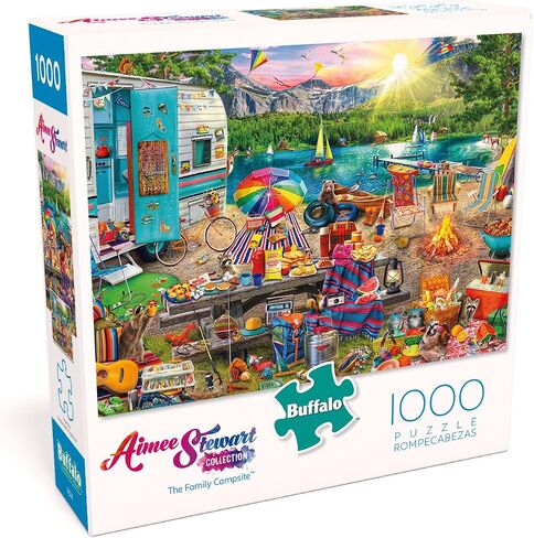 Buffalo Games - Aimee Stewart - The Family Campsite - 1000 Piece Jigsaw Puzzle , Blue in Saudi Arabia
