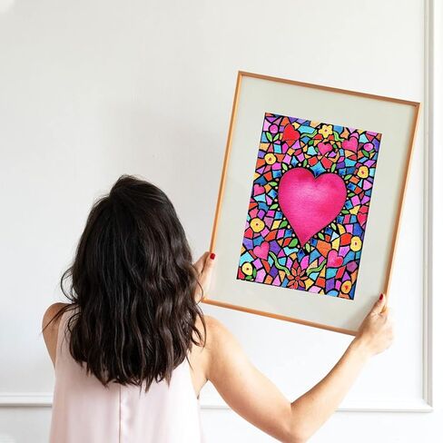 NAIMOER DIY 5D Diamond Painting Kits Heart for Adults, Love Diamond Painting Kits Round Full Drill Diamond Art Kits Heart Diamond Picture Arts Craft for Home Wall Art Decor 11.8x15.8 inch in Saudi Arabia