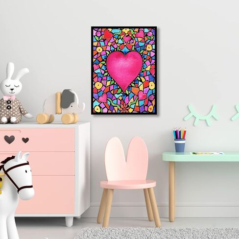 NAIMOER DIY 5D Diamond Painting Kits Heart for Adults, Love Diamond Painting Kits Round Full Drill Diamond Art Kits Heart Diamond Picture Arts Craft for Home Wall Art Decor 11.8x15.8 inch in Saudi Arabia