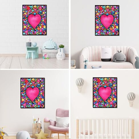 NAIMOER DIY 5D Diamond Painting Kits Heart for Adults, Love Diamond Painting Kits Round Full Drill Diamond Art Kits Heart Diamond Picture Arts Craft for Home Wall Art Decor 11.8x15.8 inch in Saudi Arabia