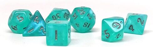 مجموعة النرد الصغيرة متعددة السطوح 10 مم - تتضمن D20، D12، D10، D8، D6، D4، وD00 (سحابة السم) in Kuwait