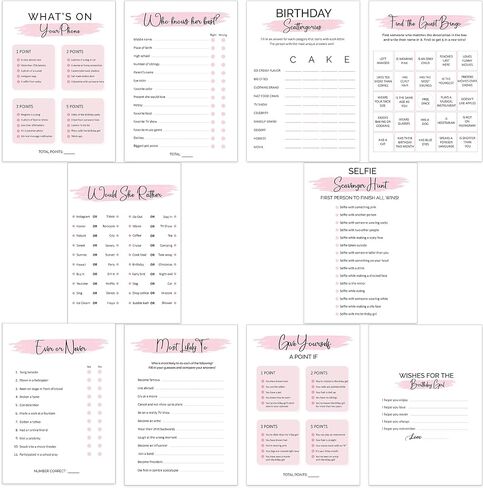 UreGifta 10 Teen Birthday Party Games for Her, Girls Birthday Games Bundle for 20 Guests, Sweet 16 Party Games, Teenager Bday Party Supplies in Saudi Arabia