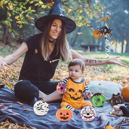 amiao 6 حزمة هالوين دونات squishies اللعب بطيئة ارتفاع kawaii لينة الجدة اللعب اسفنجي، ضغط اللعب للفتيات الفتيان الأطفال البالغين هدايا تخفيف التوتر in Saudi Arabia