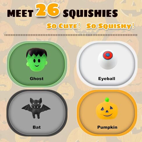 AHEYE 26 قطعة من ألعاب الهالوين موتشي الإسفنجية لتخفيف التوتر للأطفال والبنات والأولاد هدايا حفلات الهالوين وحقائب هدايا الهالوين... in Kuwait