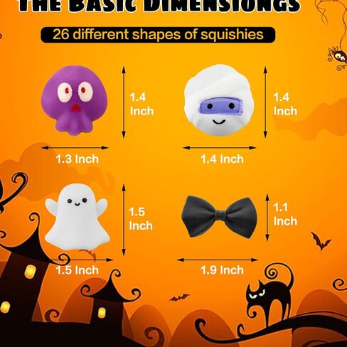 AHEYE 26 قطعة من ألعاب الهالوين موتشي الإسفنجية لتخفيف التوتر للأطفال والبنات والأولاد هدايا حفلات الهالوين وحقائب هدايا الهالوين... in Kuwait