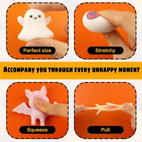 AHEYE 26 قطعة من ألعاب الهالوين موتشي الإسفنجية لتخفيف التوتر للأطفال والبنات والأولاد هدايا حفلات الهالوين وحقائب هدايا الهالوين... in Kuwait