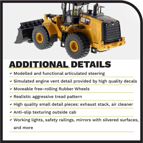 Diecast Masters 1:50 Caterpillar 966M Wheel Loader | High Line Series Cat Trucks & Construction Equipment | 1:50 Scale Model Diecast Collectible | Diecast Masters Model 85928 in Saudi Arabia