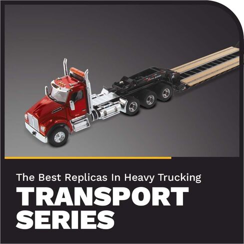 Diecast Masters Kenworth T880 SFFA Tractor Truck - Red | Day Cab with XL 120 Low-Profile HDG Trailer | Outrigger Style with Jeep & 2 Boosters | 1:50 Scale Model Semi Trucks | Diecast Model 71061 in Saudi Arabia