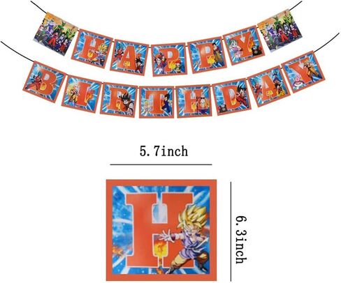 50 قطعة من ديكورات حفلات انيمي دراجون بول، لافتة حفلات انيمي دراغون بول، بالون سوبر سايان من الفويل، بالون لاتكس، زينة كب كيك وزينة كيك، لوازم حفلات جوكو للاطفال in Kuwait