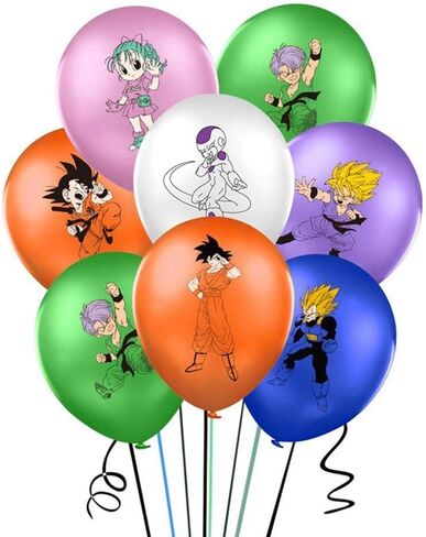 50 قطعة من ديكورات حفلات انيمي دراجون بول، لافتة حفلات انيمي دراغون بول، بالون سوبر سايان من الفويل، بالون لاتكس، زينة كب كيك وزينة كيك، لوازم حفلات جوكو للاطفال in Kuwait