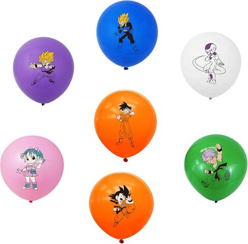 50 قطعة من ديكورات حفلات انيمي دراجون بول، لافتة حفلات انيمي دراغون بول، بالون سوبر سايان من الفويل، بالون لاتكس، زينة كب كيك وزينة كيك، لوازم حفلات جوكو للاطفال in Kuwait