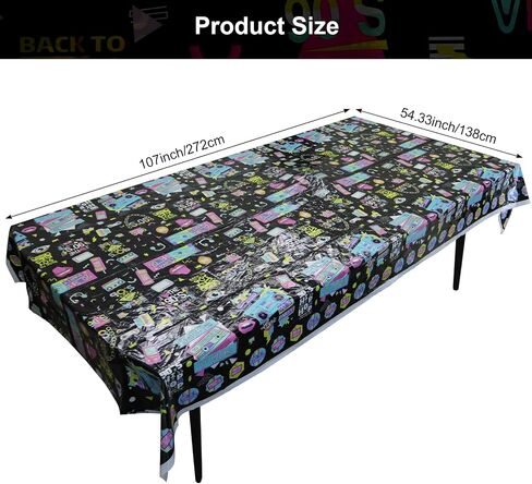 Heliltd 3pcs 90's Party Decorations 90s Plastic Party Table Cover 90s Decorations for Party 90s Table Cloths for Parties 90s Theme Party Decorations 107x54 inch in Saudi Arabia