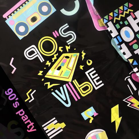 Heliltd 3pcs 90's Party Decorations 90s Plastic Party Table Cover 90s Decorations for Party 90s Table Cloths for Parties 90s Theme Party Decorations 107x54 inch in Saudi Arabia