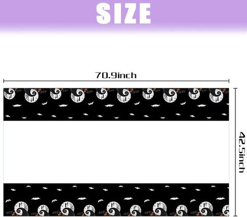 3 قطع من أغطية طاولات حفلات كابوس عيد الميلاد من RenbangUS، أغطية طاولات بلاستيكية لحفلات الهالوين على شكل يقطين جاك، أغطية طاولات بلاستيكية لحفلات الهالوين المخيفة (42.5 × 70.8 بوصة) in Kuwait