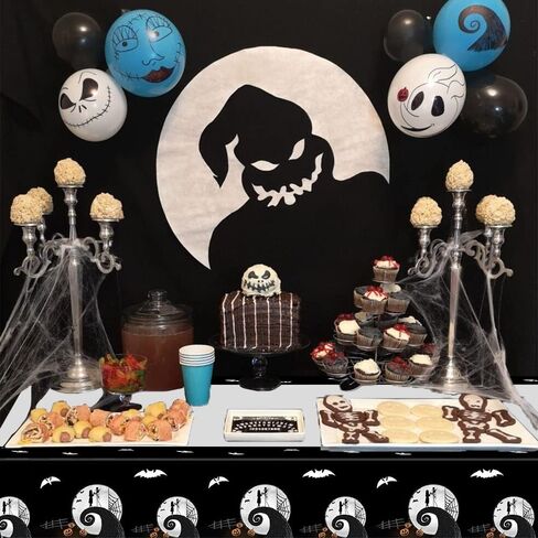 3 قطع من أغطية طاولات حفلات كابوس عيد الميلاد من RenbangUS، أغطية طاولات بلاستيكية لحفلات الهالوين على شكل يقطين جاك، أغطية طاولات بلاستيكية لحفلات الهالوين المخيفة (42.5 × 70.8 بوصة) in Kuwait