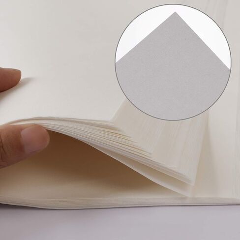 ZOENHOU 200 Sheets 13.6 x 27.2 Inch (34.5 x 69 cm) Chinese Japanese Calligraphy Paper Xuan Paper, Half-raw Half-ripe Sumi Ink Drawing Chinese Rice Paper Sheets for Character Writing Painting Craft in Saudi Arabia