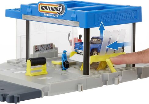 Matchbox Action Drivers Matchbox Auto Shop Playset with 1 Matchbox Chevy Silverado, Moving Parts & Figures, Toy for Kids 3 Years Old & Up in Saudi Arabia