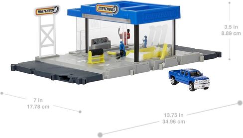 Matchbox Action Drivers Matchbox Auto Shop Playset with 1 Matchbox Chevy Silverado, Moving Parts & Figures, Toy for Kids 3 Years Old & Up in Saudi Arabia