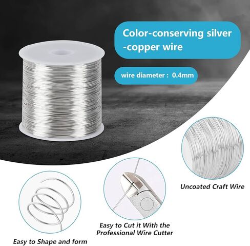 سلك زهور مقاس 26، سلك صناعة المجوهرات، سلك حرفي نحاسي لصنع المجوهرات، سلك زهور مرن، سلك خرز نحاسي لصناعة تغليف باقة الزهور وصناعة المجوهرات (109 ياردة/328 قدمًا) in Kuwait