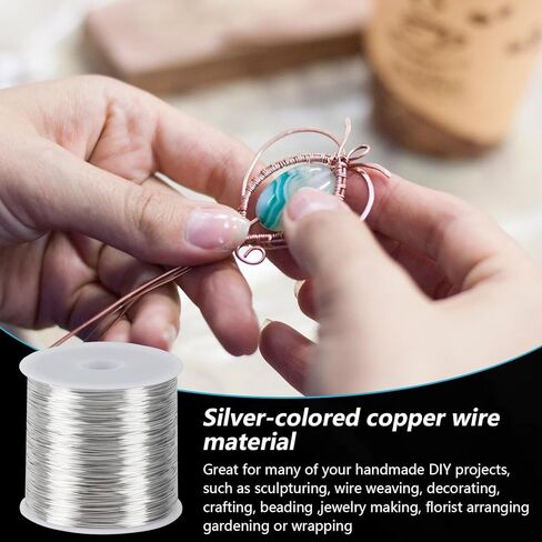 سلك زهور مقاس 26، سلك صناعة المجوهرات، سلك حرفي نحاسي لصنع المجوهرات، سلك زهور مرن، سلك خرز نحاسي لصناعة تغليف باقة الزهور وصناعة المجوهرات (109 ياردة/328 قدمًا) in Kuwait