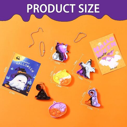 42 قطعة من ألعاب الهالوين بوب فيدجيت، مجموعة ألعاب صغيرة لسلسلة مفاتيح البوب، لعبة هدايا لحفلات الهالوين للأطفال، هدايا خدعة أو حلوى، لعبة مكتب لتخفيف التوتر (42 قطعة من ألعاب سلسلة المفاتيح + 42 قطعة من بطاقات التهنئة) in Kuwait