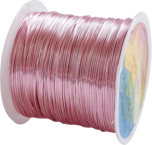 203 Feet Tarnish Resistant Copper Wires 24 Gauge/0.5mm Jewelry Craft Wires Beading Wire for Jewelry Making, Wire Wrapping and Crafting(Rose Gold) in Kuwait