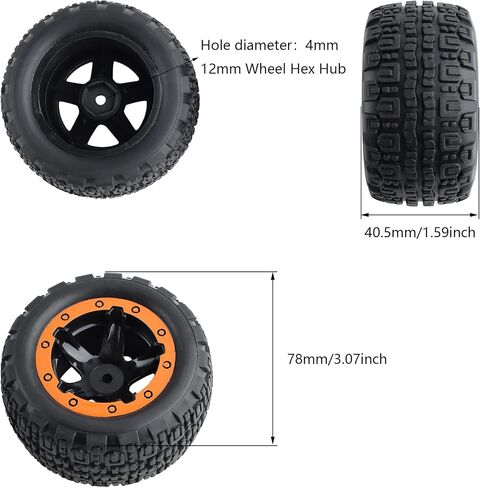 GDOOL M16038 مجموعة إطارات كاملة الملحقات قطع غيار لـ 1:16 16889 16890 RC Cars (2 قطعة) in Saudi Arabia