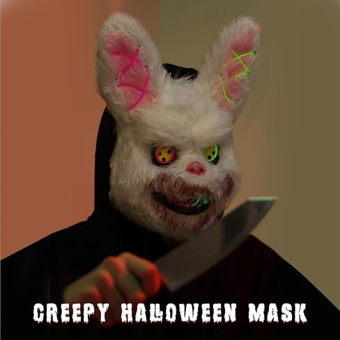 قناع هالوين مخيف قناع أرنب أرنب قناع دمي قطيفة رأس حيوان ، قناع مخيف لحفلات الهالوين التنكرية in Kuwait