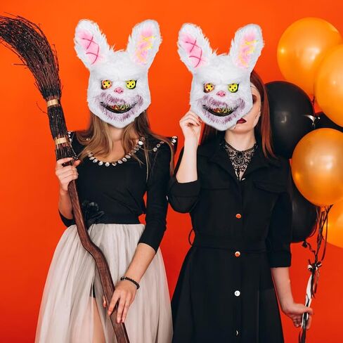 قناع هالوين مخيف قناع أرنب أرنب قناع دمي قطيفة رأس حيوان ، قناع مخيف لحفلات الهالوين التنكرية in Kuwait