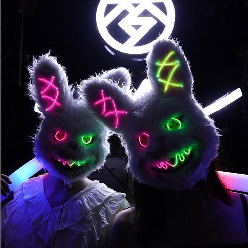 قناع هالوين مخيف قناع أرنب أرنب قناع دمي قطيفة رأس حيوان ، قناع مخيف لحفلات الهالوين التنكرية in Kuwait