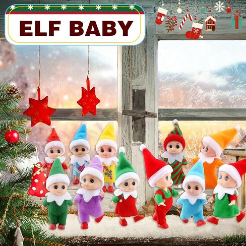 Cagemoga 35 Pieces Christmas Mini Elf Baby Dolls Plush Small Elf Newborn Dolls for Xmas Baby Advent New Year Party Favors Stocking Stuffers in Kuwait