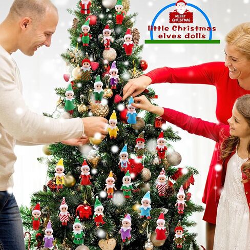 Cagemoga 35 Pieces Christmas Mini Elf Baby Dolls Plush Small Elf Newborn Dolls for Xmas Baby Advent New Year Party Favors Stocking Stuffers in Kuwait