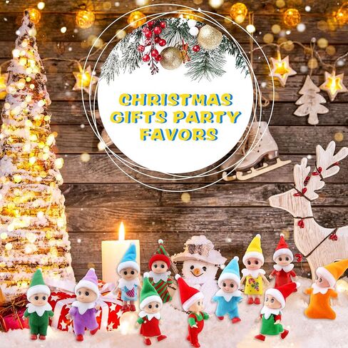 Cagemoga 35 Pieces Christmas Mini Elf Baby Dolls Plush Small Elf Newborn Dolls for Xmas Baby Advent New Year Party Favors Stocking Stuffers in Kuwait