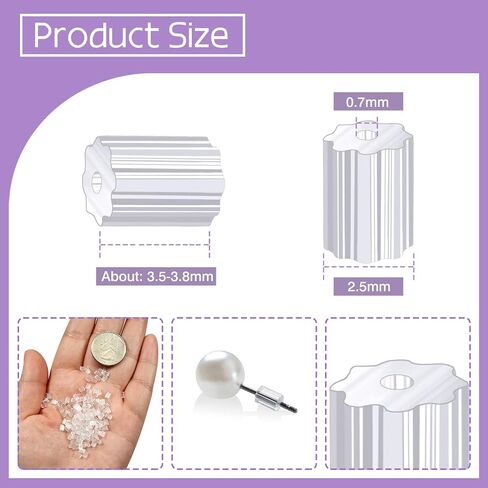 TOAOB 500pcs Clear Plastic Rubber Safety Earring Backs Soft Silicone Ear Nut Stoppers Replacement 2.5x3.5mm for Fish Hooks Earring Post Studs in Saudi Arabia