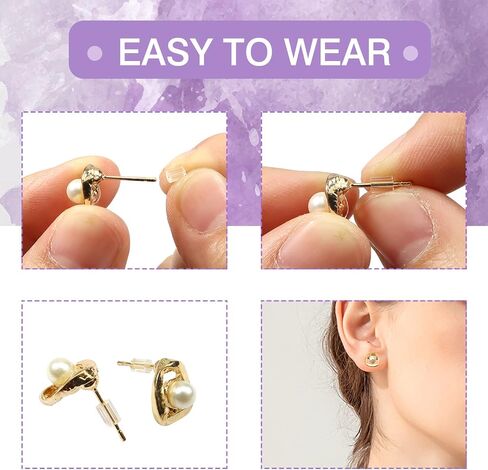 TOAOB 500pcs Clear Plastic Rubber Safety Earring Backs Soft Silicone Ear Nut Stoppers Replacement 2.5x3.5mm for Fish Hooks Earring Post Studs in Saudi Arabia