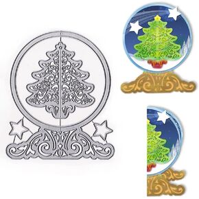 Christmas Cutting Dies Christmas Frame Background Die Cuts for Card Making, Christmas Lantern Background Die Cut Embossing Stencil Template for DIY Scrapbooking Photo Album Card Craft Supplies
